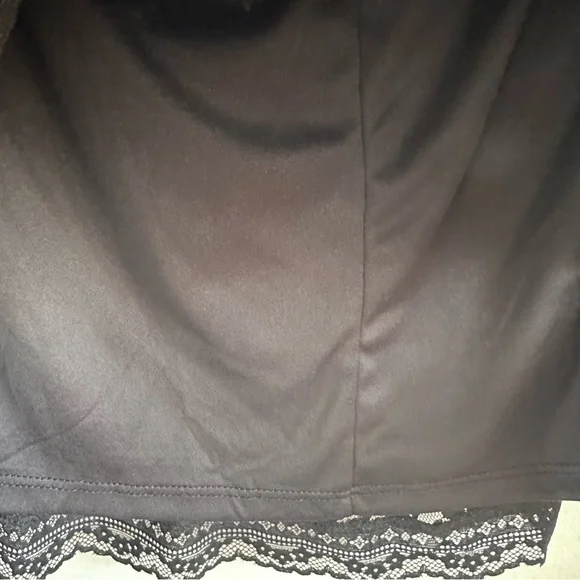 Cosmic Aura Black Lacey Tiered Mini Boho Witchy Skirt w Bow Size 3X - Picture 4 of 5